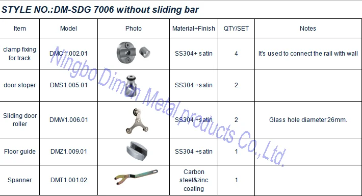 Из нержавеющей стали стеклянные раздвижные двери колесико для подвесных систем раздвижные двери оборудование DM-SDG 7006 без раздвижного бара