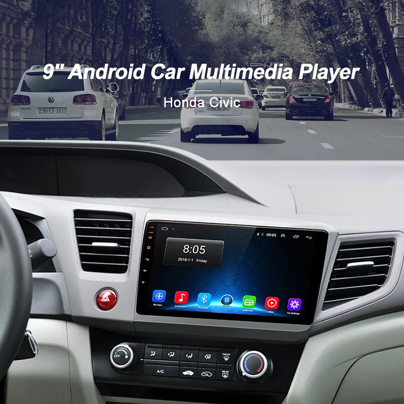 Excellent AWESAFE for Honda Civic 2012 2013 2014 2015 Car Radio Multimedia video player GPS No 2din 2 din Android 8.1 2G+32G 1
