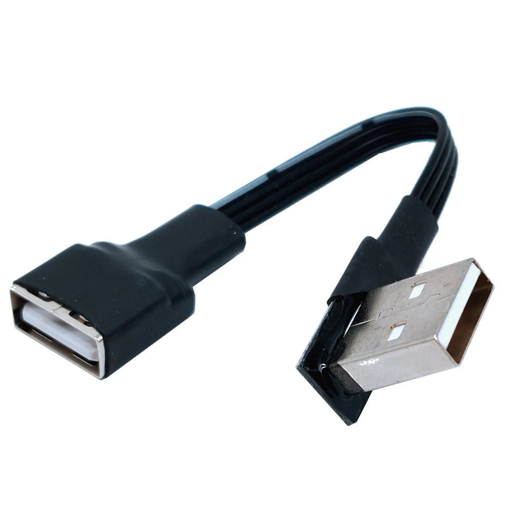 Macho para Fêmea Angular Cabo Adaptador de Extensão Direita Esquerda Baixo Cabo Preto para Cima Usb 2.0 a 90 10cm 20cm 50cm