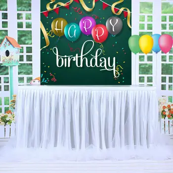 

Wedding Tulle Tutu Table Skirt Party Birthday Festive Baby Shower Decor Table Skirt for Wedding Party Birthday Home Desk Decor