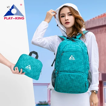 PLAYKING-mochila Plegable ligera de nailon, Multicolor, impermeable, para deportes al aire libre, Camping, senderismo, bolsas plegables de viaje