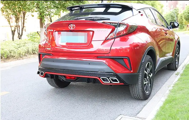 Для Toyota C-HR задний бампер диффузор защитные бамперы для- Toyota CHR обвес бампер задний губы Задний Спойлер abs