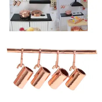 

1:12 Dollhouse Miniature Kitchenware Copper Jugs w/ Hook Furniture Model Utensil Playset Kids Toy Home Accs