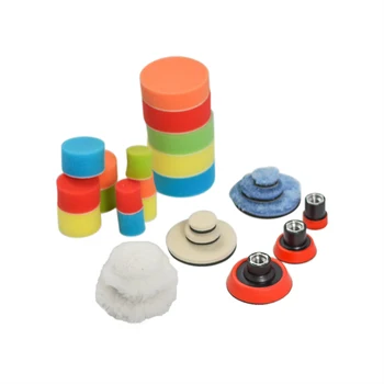 

29Pcs/Set 1/2/3 Inch Drill Buffing Buffer Pad Polishing Pad Mix Size Kit + M14 Backing Pad Adapter Power Tools Polishing Pads