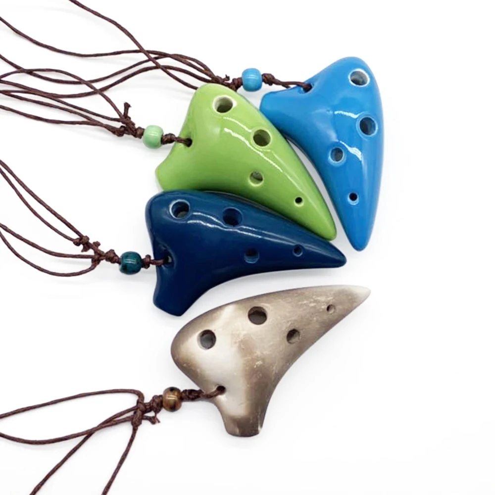 

6 Holes Ceramic Ocarina Alto C Submarine Style Musical Instrument with Lanyard Music Score For Music Lover and Beginner