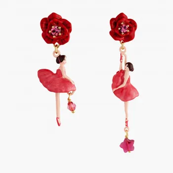 

2020 Brincos Aros Ornament Korean Style New Ins Flower Pomegranate European And American Ear Stud Necklace Clavicle Chain Women