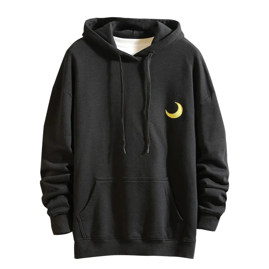 Толстовка с капюшоном в стиле хип хоп Повседневная принтом Луны и длинными