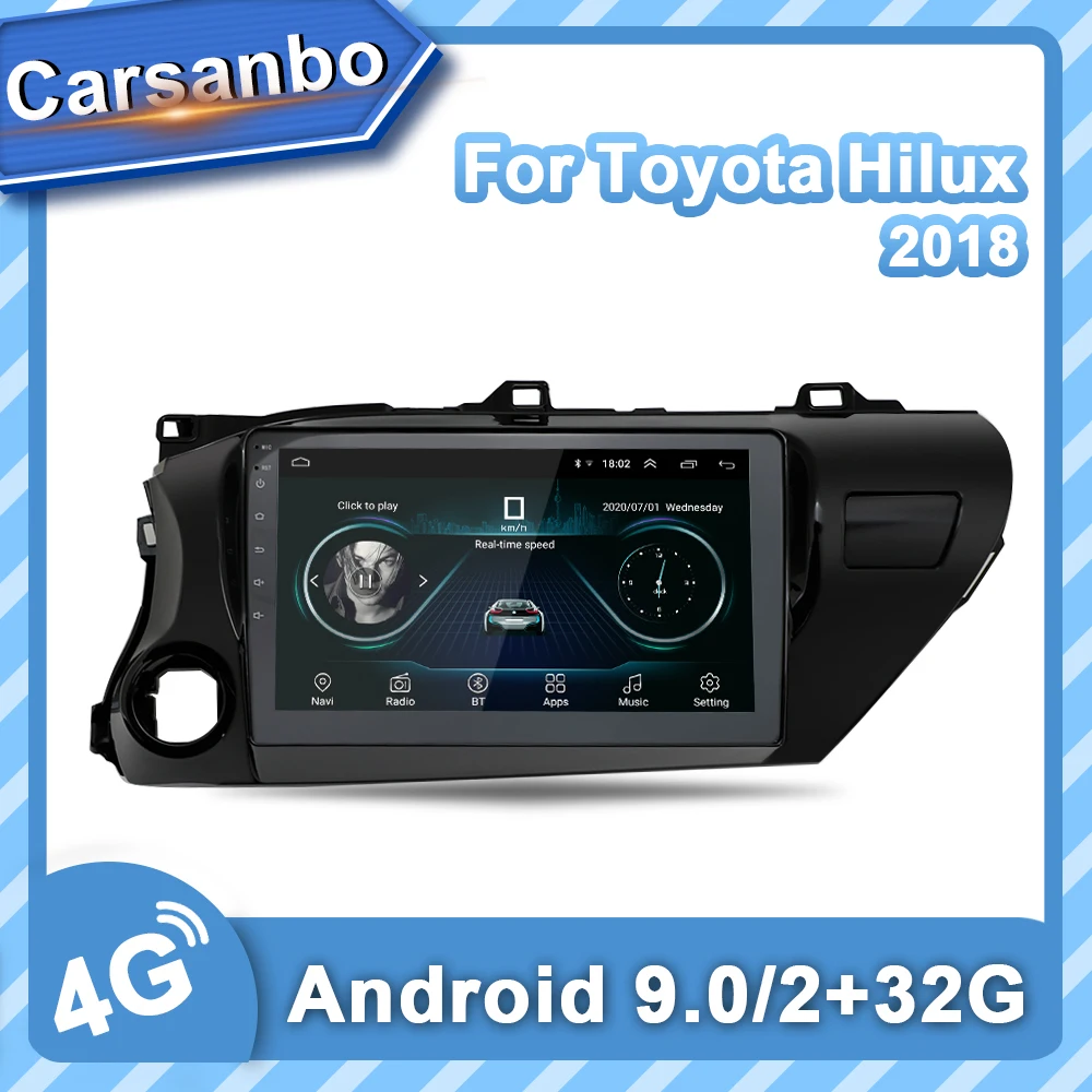 Carsanbo Android 9 0 автомобильное DVD радио 10 1 дюймов 2.5D навигация GPS плеер для Toyota Hilux 2016 2018