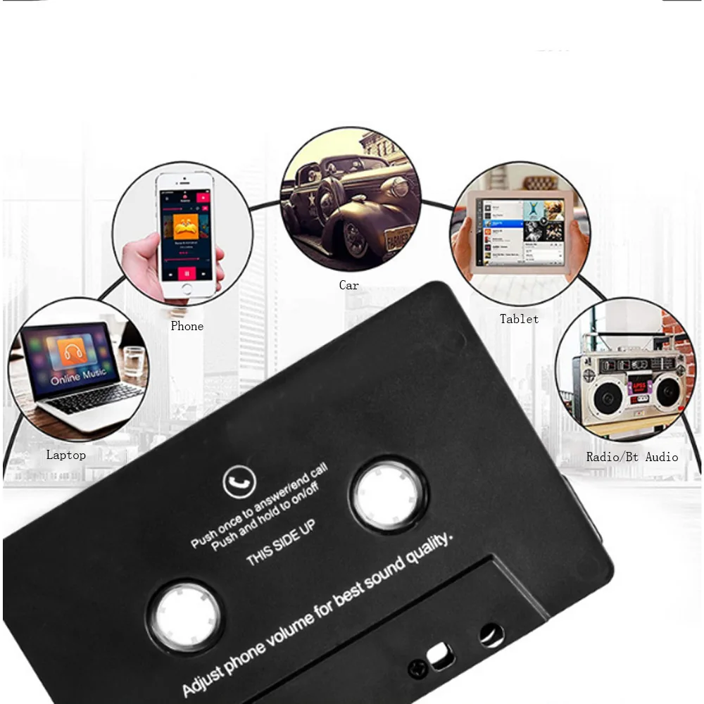 Adaptateur de Cassette Voiture Bluetooth 5.0, Auxiliaire Cassette
