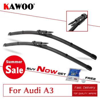 

KAWOO For Audi A3 8L 8P 8V Year From 1996 To 2017 Car Wiper Blades Natural Rubber Fit U Hook/Side Pin/Pinch Tab/Push Button Arms
