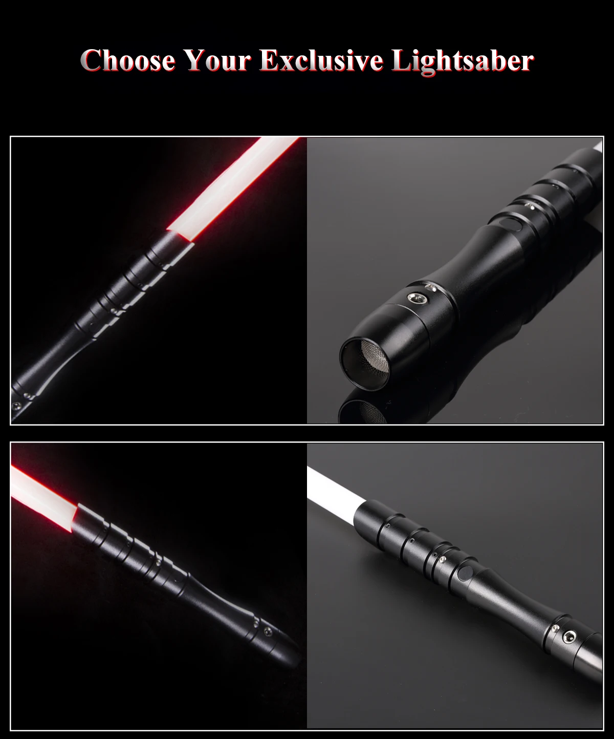 YDD Jedi Sith LED Light Saber Force FX Lightsaber with Loud Sound and High Light, Metal Hilt, Rechargeable Lightsaber