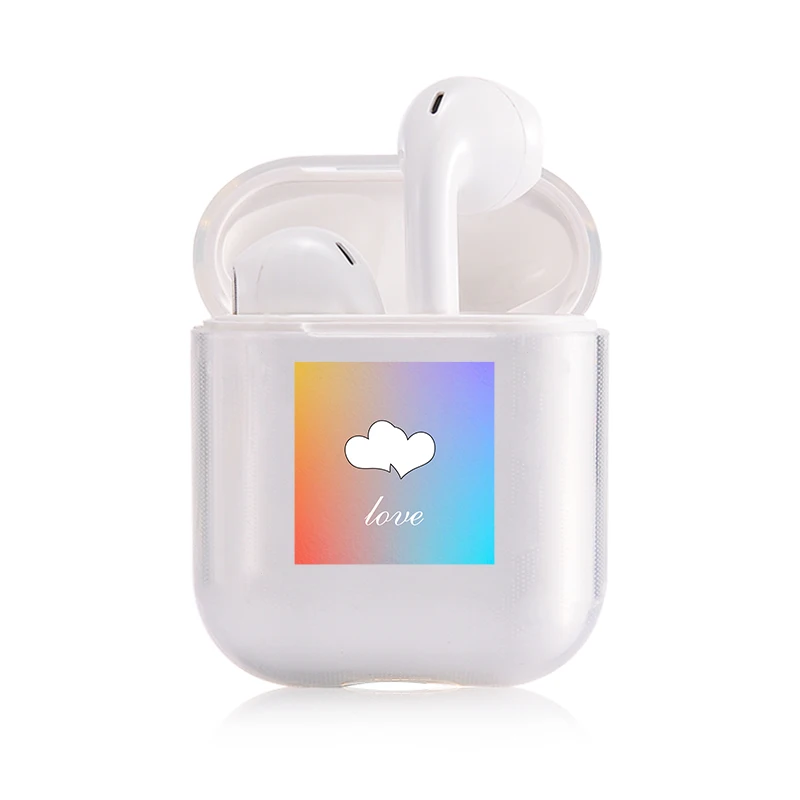 Жесткий мультфильм милые наушники чехол для Apple airpods 1 чехол PC роскошный защитный чехол прозрачный Air Pods чехол для Airpods 2 - Цвет: I201282