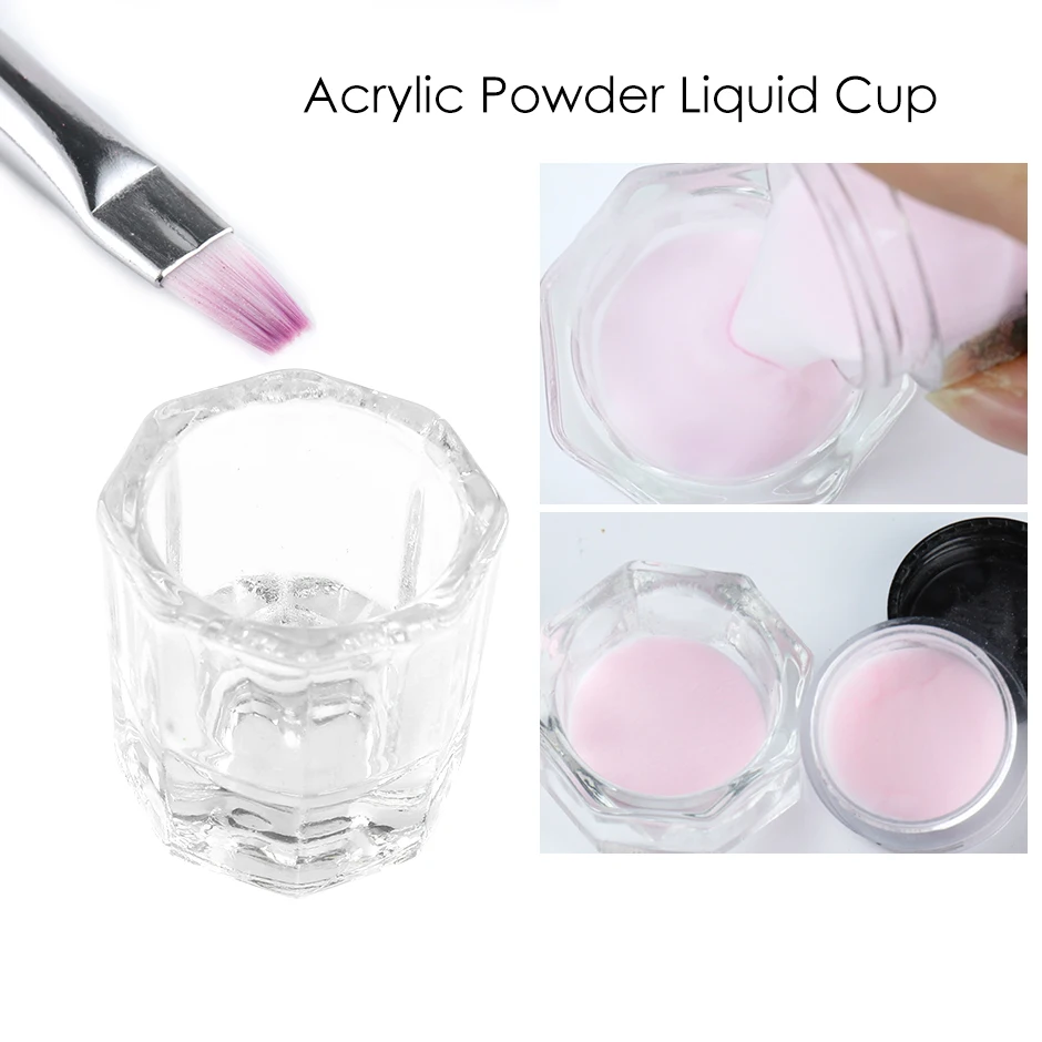 Manicure Tools Nail Tools Crystal Glass Nail Art Cup Washing Brush Container Acrylic Powder Liquid Dish Mini Salon Holder Manicure Accessories Tool CH1606 manicure tools nail tools