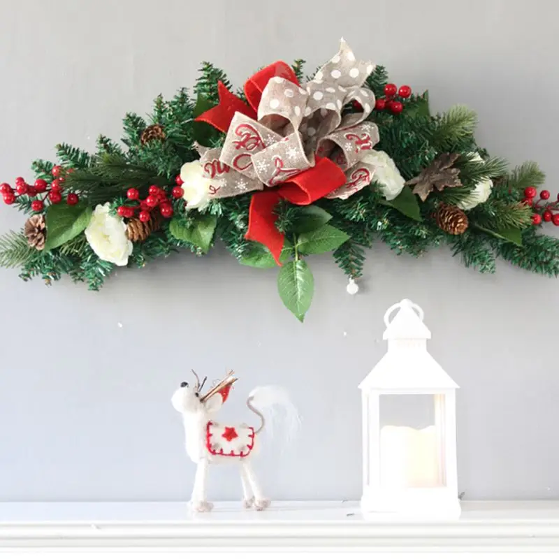 

Artificial Christmas Garland Wreath Xmas Home Bar Party Wedding Decoration Rattan Hanging Ornament 94PC