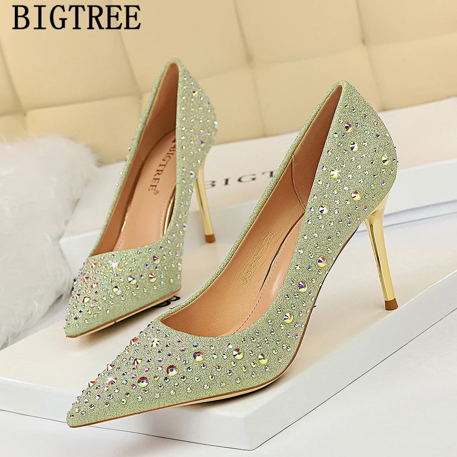Rhinestone Heels Ladies Heels Designer Heels Pumps Women Shoes