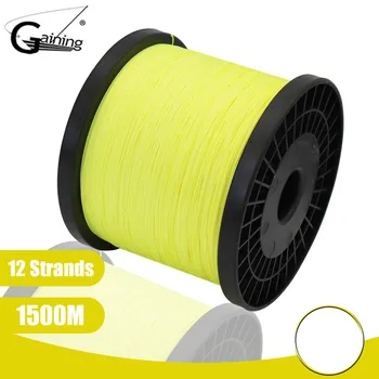 

12 Strands 1500M Braided Fishing Line Japan Abrasion Resistant Multifilament PE Line 35-180LB