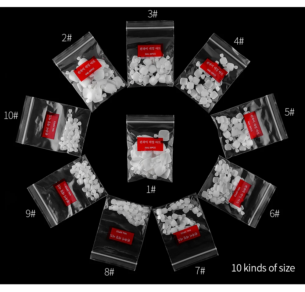 500 шт прозрачная натуральная смола накладные ногти для пальцев на ногах советы 10 размер смешанные полные накладные ногти для пальцев ног Типсы для педикюра маникюрные украшения для ногтей
