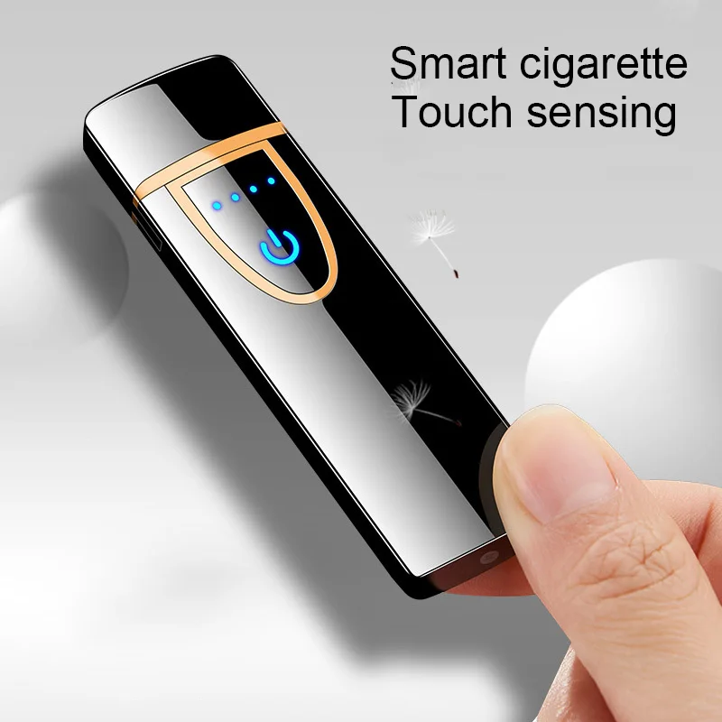 

Touch Screen Sensor Cigarette Lighter Compact Smart Sensor USB Charging Lighters Tungsten Flameless Premium Lighter newest