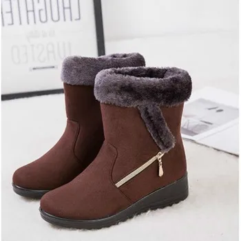 

Women Boots Snow Boots Plush Keep Warm Women's Boots Cotton Shoes Woman Plus Size EUR 35-43 Botas Mujer
