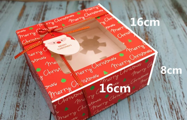 Рождественская подарочная упаковка кекса коробка для печенья Nougat шоколадная коробка 16*16*8 см WB766