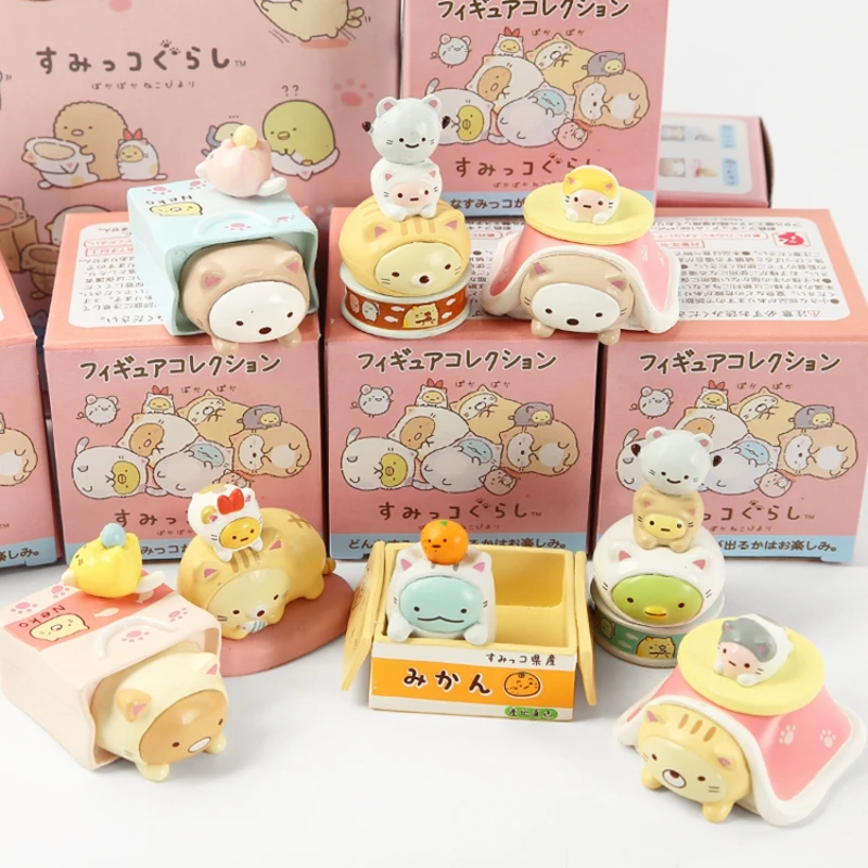 8 Pc Cute cartoon sumikko gurashi Doll Decoration Hand-made Model Cartoon Blind Box Gift-0