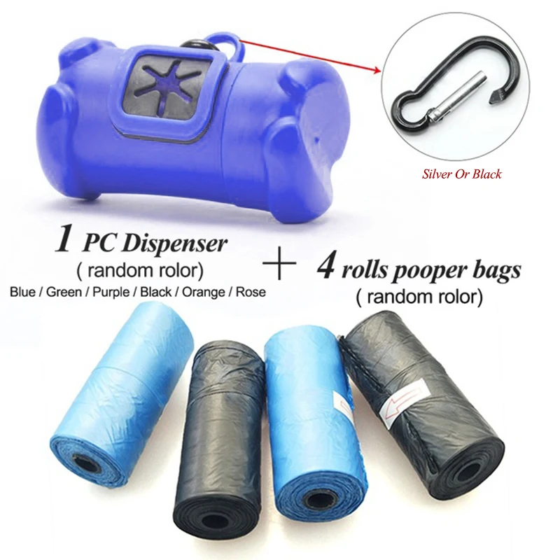 dispenser random Аксессуары для собак Pet Pooper Scooper собака сумка принадлежности для домашних животных переносные мешки для отходов кошка Pooper PG004 - Цвет: dispenser random