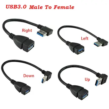 

USB 3.0 Type A 90 Degree Right Angled Male to Female Extension Adapter Cable
