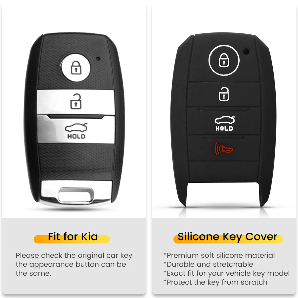 Силиконовый чехол для ключей KEYYOU Kia Rio Ceed Soul Sportage Sorento Carens Picanto 2013 безключевой