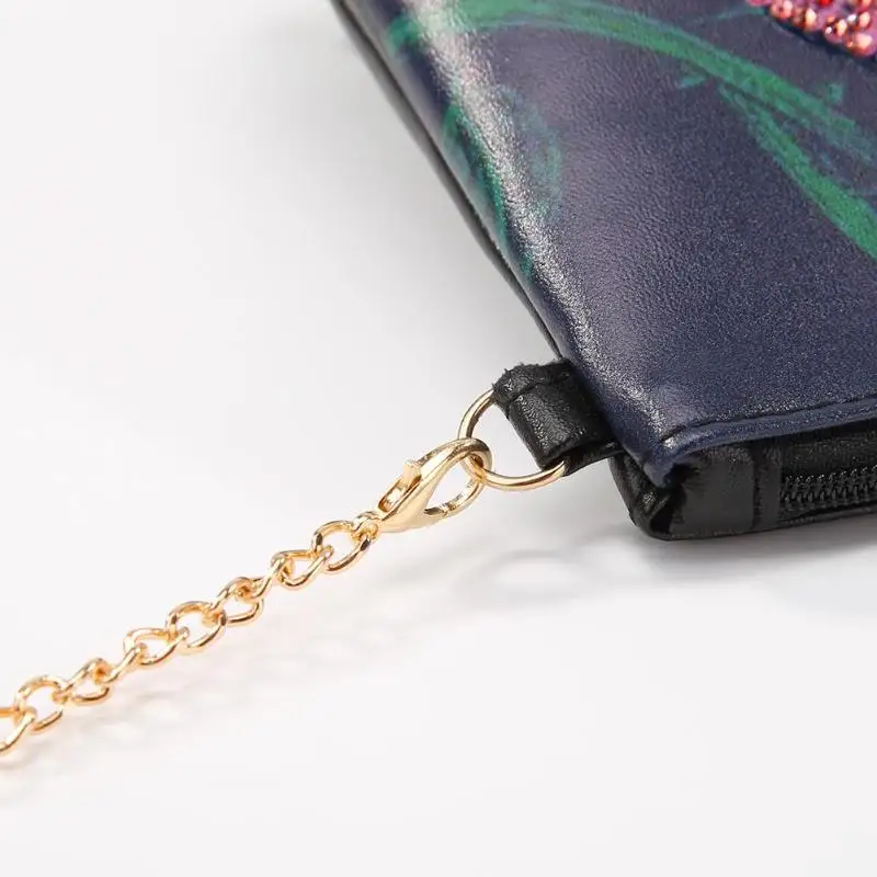 DIY Chain Money Pouch Shaped Diamond Paint Leather Special Peafowl Rose Flower Butterfly Crossbody Bag Novelty Handicraft Handba