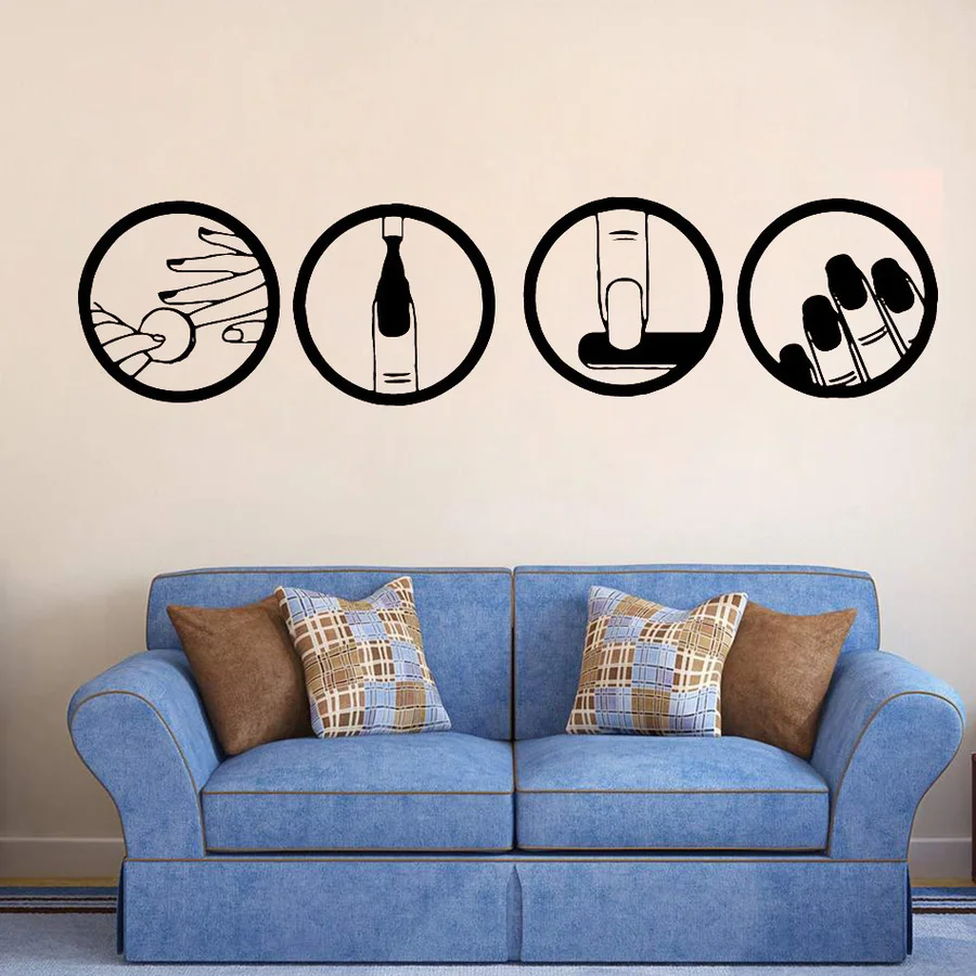

Classic Nail Salon Wall Art Decal Wall Sticker Mural Waterproof Wall Decals Bedroom Nursery Decoration Muursticker LW566
