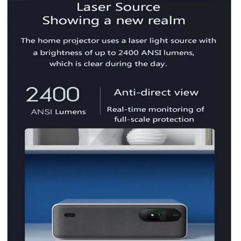 Лазерный проектор XIAOMI Mijia AI 4k 3D 2400 люмен 2+ 16 Гб Wifi bluetooth 150 дюймов экран двойной 10 Вт динамик домашний кинотеатр