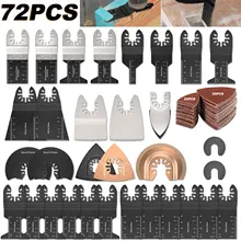 72 sztuk/zestaw narzędzie wielofunkcyjne oscylator HCS brzeszczoty do pił zestaw akcesoriów domu narzędzie wielofunkcyjne oscylator ostrza dla Fein Multimaster obsługi Dewalt