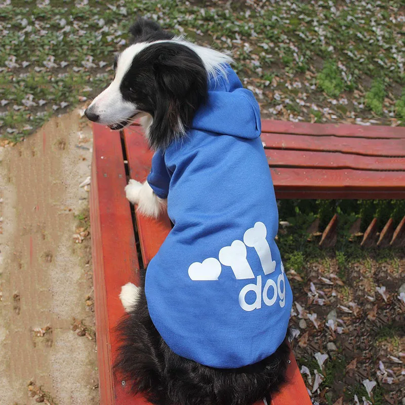 Одежда для больших собак золотистый ретривер, Собака зимние пальто для собаки щенок толстовка одежда теплая мягкая для собак спортивная одежда 3XL-9XL - Цвет: Синий