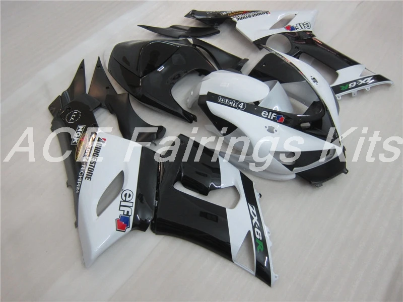 ABS Полный комплект обтекателя, пригодный для Kawasaki ZX6R 2005 2006 Мотоцикл Обтекатели ZX-6R 05 06 Ninja 636 Комплект кузова черный белый холодный