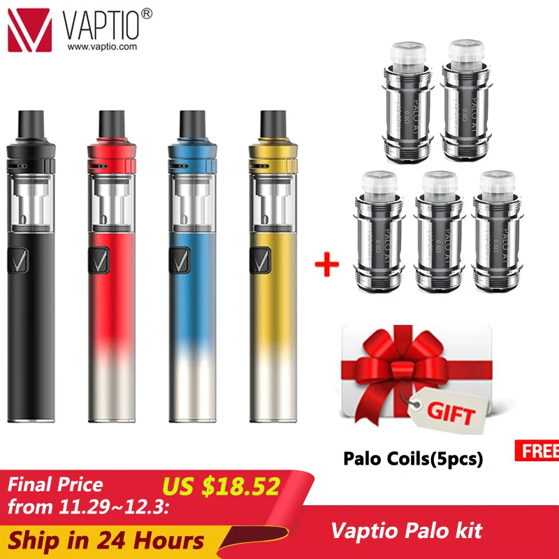 

Vaptio Palo Starter Kit AIO Built-in 1500mah Battery With Vape Pen 0.6 /1.3ohm Dual Core With LED Indicator Electronic Cigarette