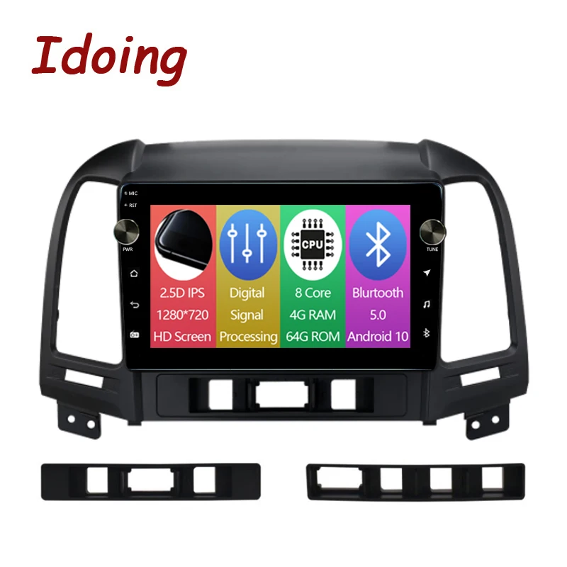 

Idoing 9"Car Android Radio Multimedia Stereo Audio Players For Hyundai Santa Fe 2 2006-2012 Video Navigation GPS Head Unit