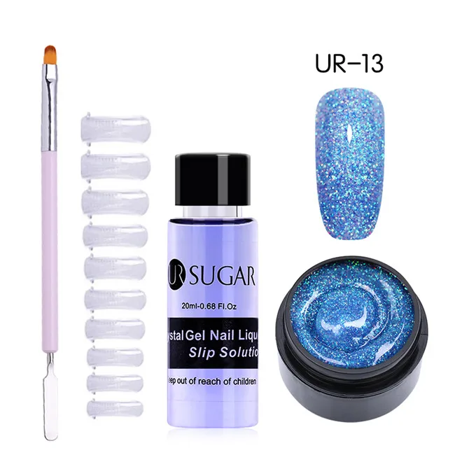 4pcs set13 UR SUGAR Poly Быстрое расширение гель для ногтей розовый блеск Замачивание от УФ светодиодный конструктор удлинение гелевых наконечников Замачивание от строительства ногтей Арт Набор - Цвет: 4pcs set13