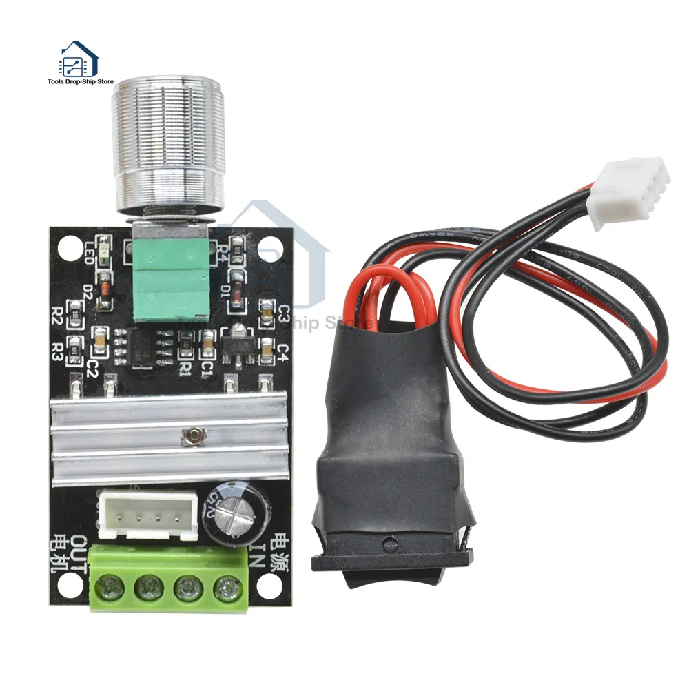9V 12V 24V 3A 80W DC Motor Speed Controller (PWM) Speed Adjustable Reversible Control Potentiometer Switch