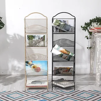 

domestic simple rack children bookrack simple fall to the ground originality art iron art magazine rack desk accessories