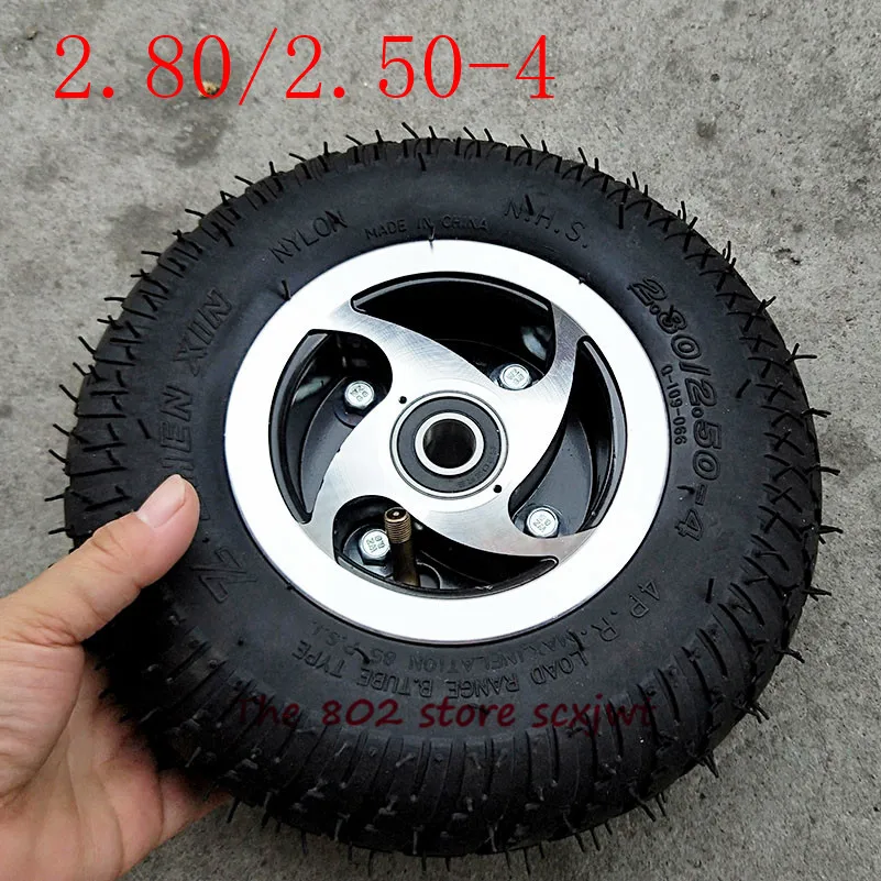 Size 2.80/2.50- 4" Pneumatic tyre Wheel 2.80/2.50-4 tire inner tube and alloy hub for Electric Scooter Mobility Scooter