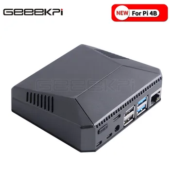 

GeeekPi Raspberry Pi 4 Model B Case Aluminum Metal ABS Box Shell with Power Switch + Cooling Fan + Heat Sinks