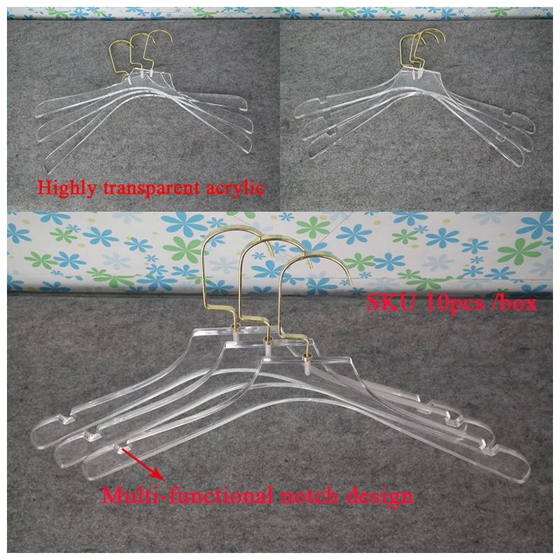 Прозрачные модные вешалки для одежды, 10 шт., домашний шкаф для хранения, для взрослых, яркие прозрачные пластиковые вешалки для одежды, для DIY логотипа