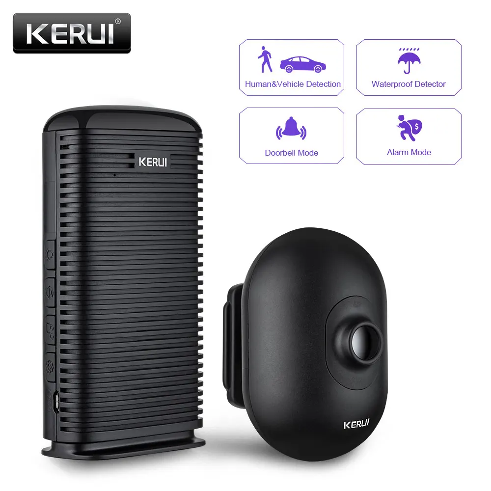 KERUI-alarma de seguridad inalámbrica DW9 para exteriores, Detector infrarrojo de movimiento PIR impermeable, alarma antirrobo para garaje y vehículo