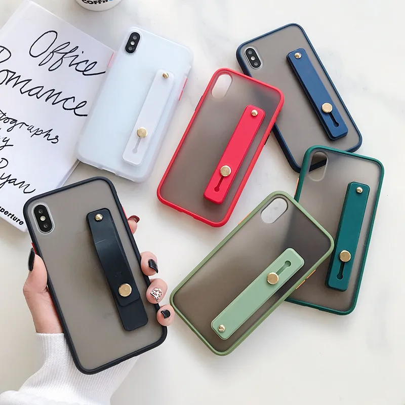 

Armor Shockproof Case for Oneplus 6 6T 7 7T pro Ring Stand Holder Cover on for Oneplus 7T pro Matte Hard Transparent Phone Case