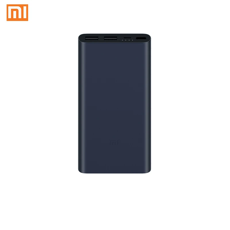 Xiaomi power Bank 10000 мАч Внешний аккумулятор QC 3,0 Быстрая зарядка аксессуары для телефонов двойной USB выход для мобильных телефонов - Цвет: Черный
