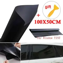 Film de teinte pour vitres de voiture, 100x50cm, noir foncé, VLT 5% rouleau non découpé, protection contre les UV solaires d'été
