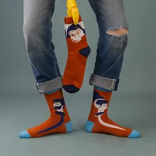 5 пар, дизайн, ЖАККАРДОВЫЕ мужские носки на осень и зиму, оригинальные носки suifeng с мультяшными персонажами, хлопковые мужские носки