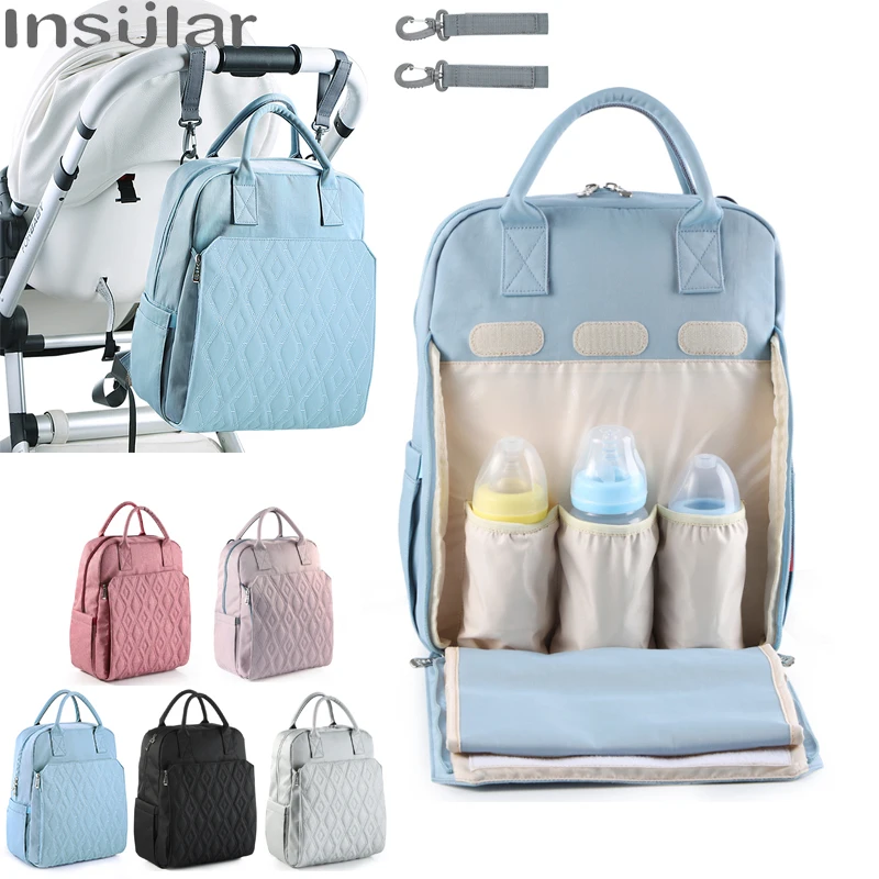 

Insular Diaper Bags Mummy Nappy Bag Large Capacity Stroller Bag Mom Baby Multi-function Waterproof Outdoor Travel Backpack