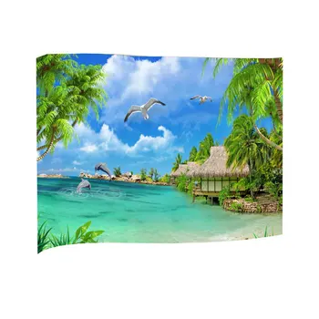 

55 Sea view Square 1.65*1.8m Wall Hanging Carpet Bedroom Decoration Beautiful Scenery Painting
