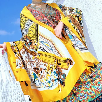 

Women Swimwear Cover Up Bikini Beach Cover Up Swimsuit Silk Wrap Scarf Pareo Sarong Dress Tassels Pareo Maio Feminino